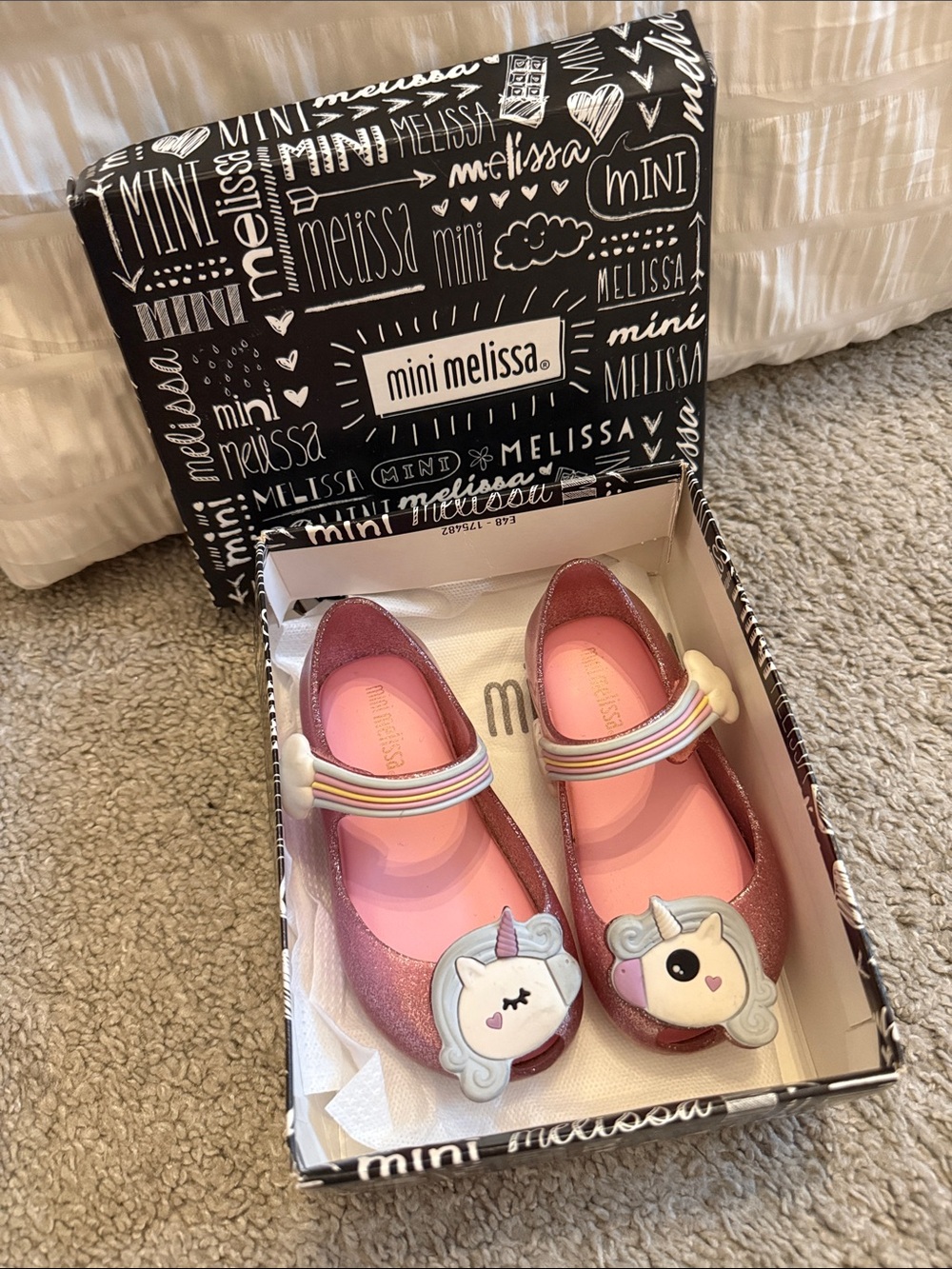 Mini Melissa Girls' Pink Glitter Unicorn Jelly Shoes - Picture 3 of 3